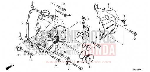 KURBELGEHAEUSEDECKEL, L. MSX125AH de 2017